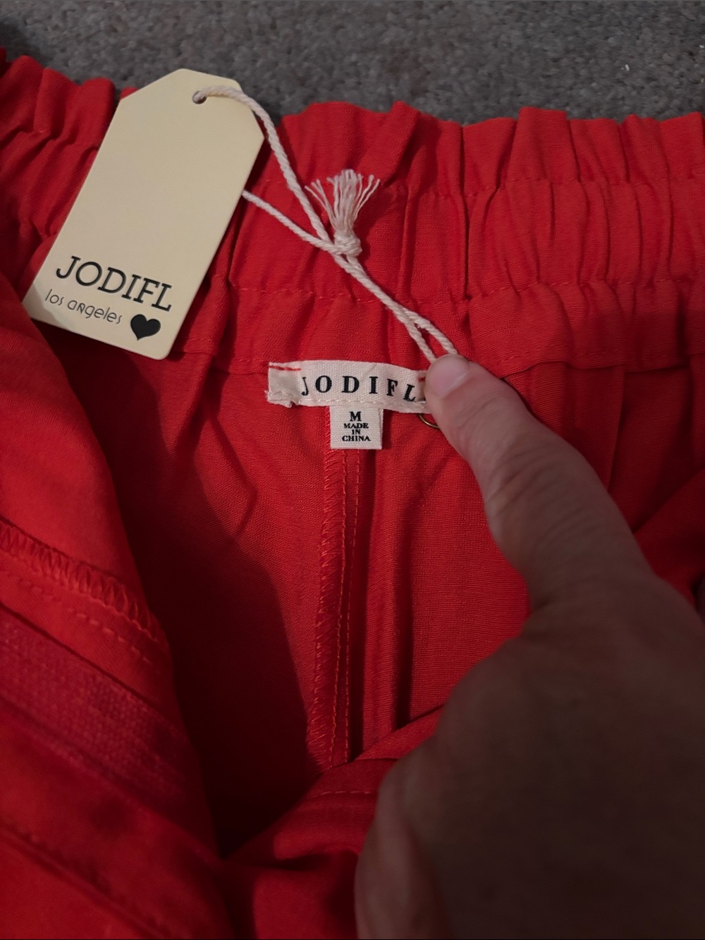 JODIFL Red High-Waist Women’s Casual Shorts